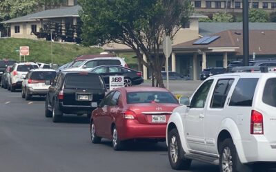 HUNDREDS OF CARS LINE UP FOR FREE COVID-19 TESTING PROVIDED BY THE MAULIOLA PHARMACY AT THE J. WALTER CAMERON CENTER